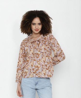 American Eagle Outfitters Casual Floral Print Women Multicolor Top