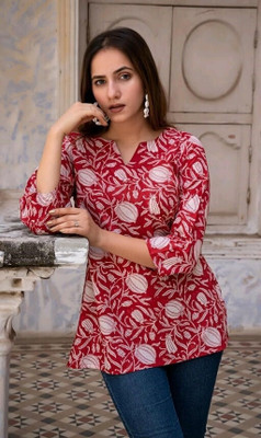 Bhadoriya Creation Casual Printed Women Red Top