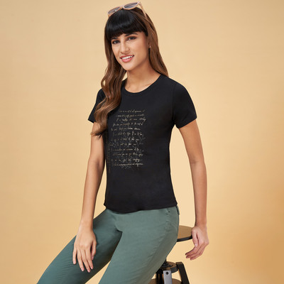 Honey By Pantaloons Casual Solid Women Black Top