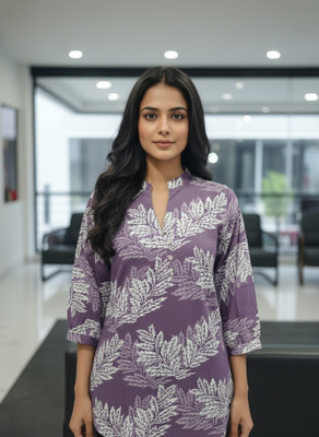 ZAYRAHETHNIK Casual Printed Women Purple Top