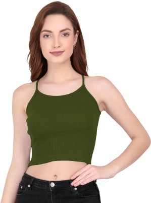 THE BLAZZE Casual Solid Women Green Top