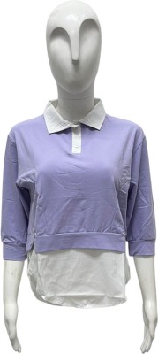 Khanak creation Casual Solid Women Purple Top