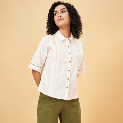 Honey By Pantaloons Casual Solid Women White Top