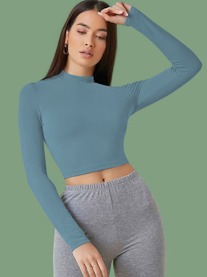 Kashonaa Casual Solid Women Light Green Top