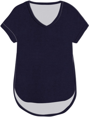 jovo Casual Self Design Women Blue Top