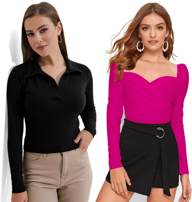 Dream Beauty Fashion Casual Solid Women Pink Top