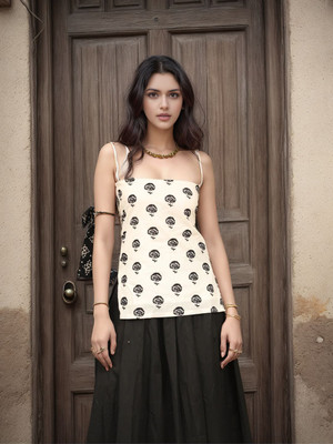 Aahwan Casual Printed Women White Top