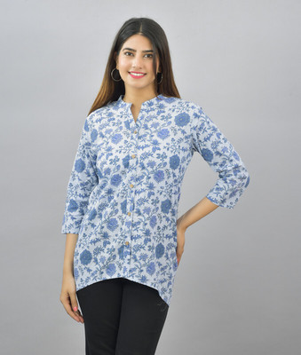 Kezlin Casual Printed Women Blue Top