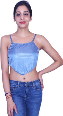 Nivcy Casual Solid Women Blue Top
