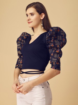 DL Fashion Casual Printed Women Multicolor Top