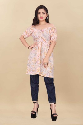 Agrahari Brothers Tex Co Casual Printed Women Pink, Grey, Yellow Top