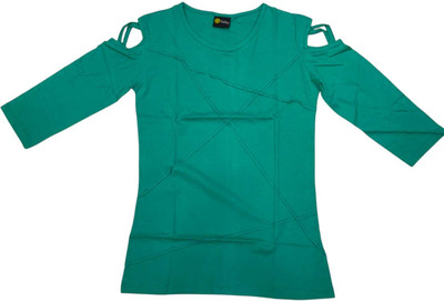 xyzz Casual Solid Women Green Top