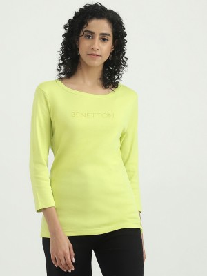 United Colors of Benetton Casual Embellished Women Yellow Top