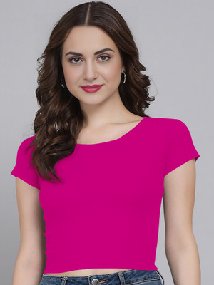Kashonaa Casual Solid Women Pink Top