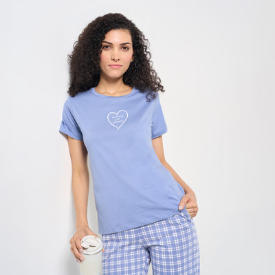 Dreamz by Pantaloons Casual Printed Women Blue Top
