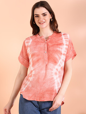 METRONAUT Casual Tie & Dye Women Yellow Top