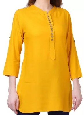 ChoiceGarments Party Solid Women Yellow Top
