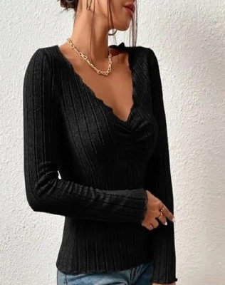 Sovi fashion Casual Striped Women Black Top