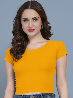 Kashonaa Casual Solid Women Yellow Top
