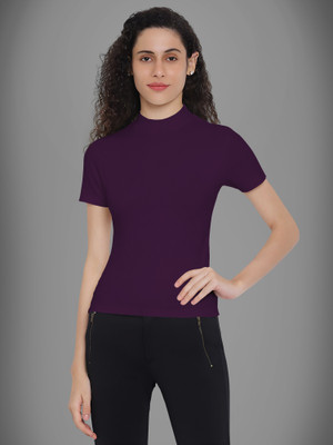 Maheshvi Casual Solid Women Purple Top
