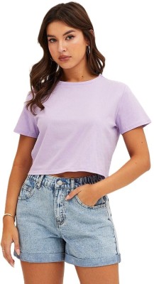 navyatam Casual Solid Women Purple Top