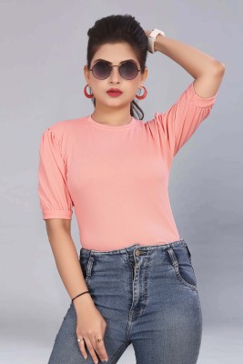 Chintamani Casual Solid Women Pink Top