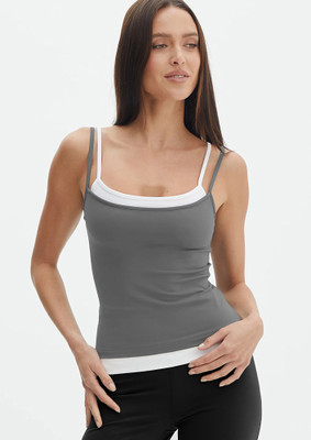 LULU & SKY Casual Solid Women Grey Top