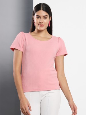 Q-Rious Casual Solid Women Pink Top
