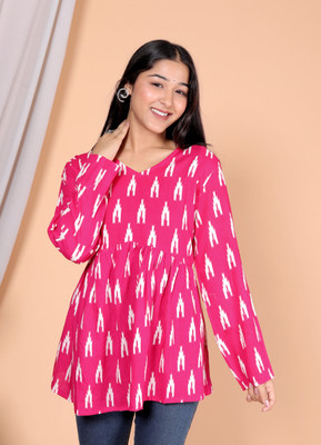 Aadinath Fashion Casual Printed Women Pink Top
