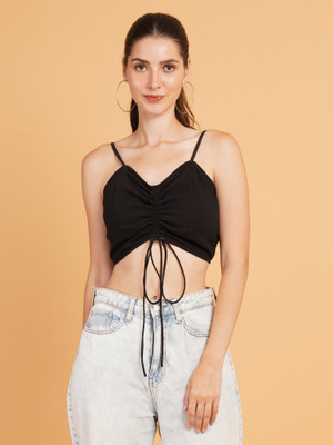 9 impression Casual Solid Women Black Top