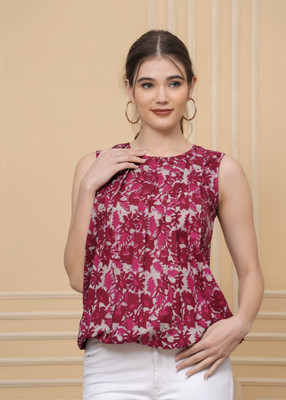 Royal Marque Casual Printed Women Maroon Top