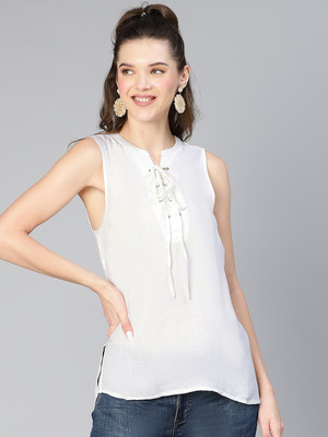 OXOLLOXO Casual Solid Women White Top