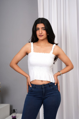 IQRAAR Casual Self Design Women White Top