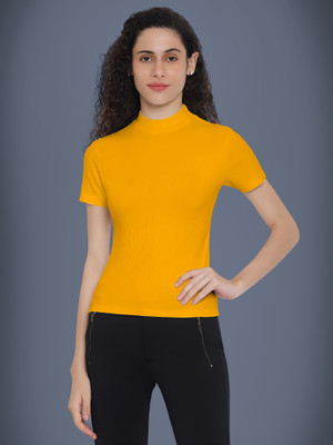 Maheshvi Casual Solid Women Yellow Top