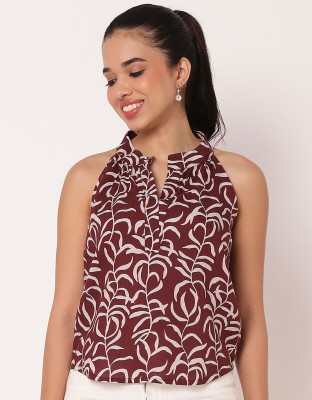 moomaya Casual Printed Women Maroon Top