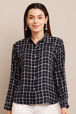 BabeCollection Casual Checkered Women Black Top