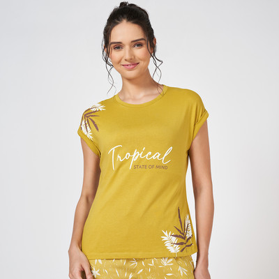 Dreamz by Pantaloons Casual Printed Women Yellow Top