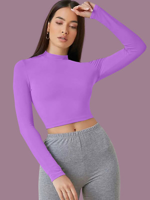 Kashonaa Casual Solid Women Purple Top