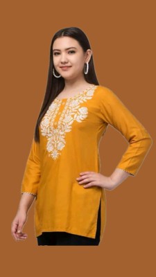 Farhat fashion Casual Printed Women Yellow Top