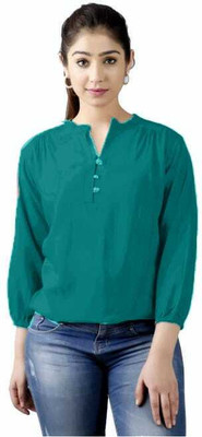 Himanc Enterprises Casual Solid Women Green Top