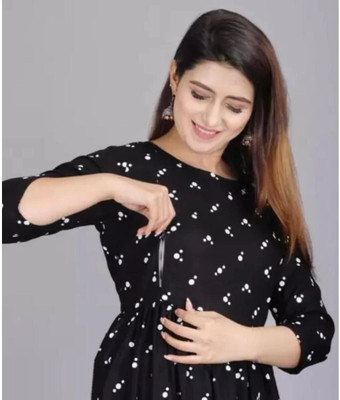 PUBAR Casual Printed, Self Design, Floral Print Women Black Top
