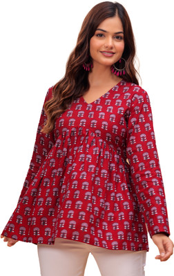 Casualchic Casual Printed Women Maroon Top