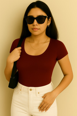 Rakshiv Casual Solid Women Brown Top