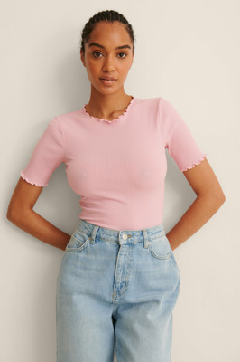 Redamancii Casual Solid Women Pink Top