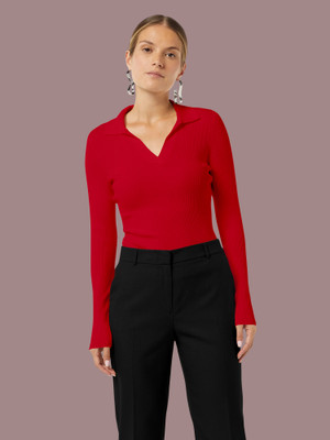NAVYANKAA Casual Self Design Women Red Top