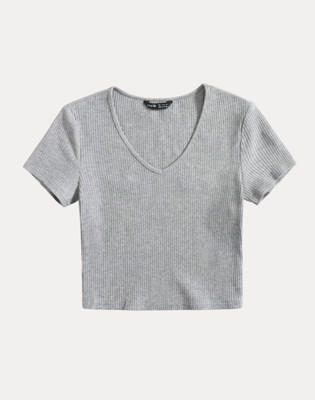 Show In Style Casual Striped Women Grey Top