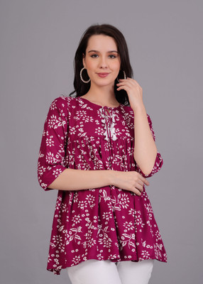 Dinaya Casual Self Design Women Multicolor Top
