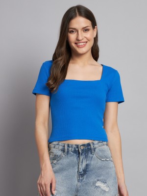 MansiCollections Casual Solid Women Blue Top