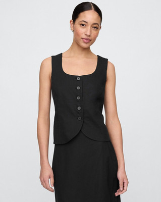 GAP Casual Solid Women Black Top