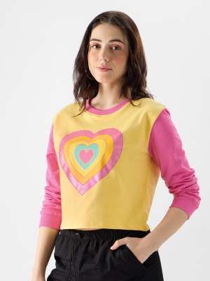 The Souled Store Casual Printed Women Pink, Yellow Top